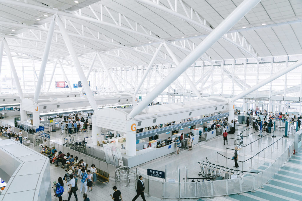 Airport departure counter